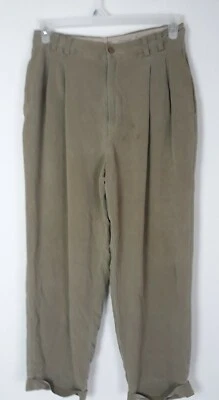 Tommy Bahama Green Pleated Casual Pants Altered To Fit 29x26 Mens - Image 1 of 4