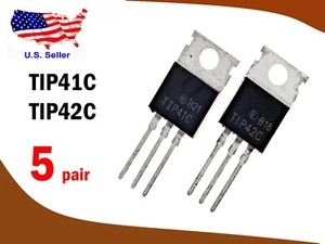 TIP41C & TIP42C (5 pair) TO-220 100V 6A PowerTransistor - Picture 1 of 1