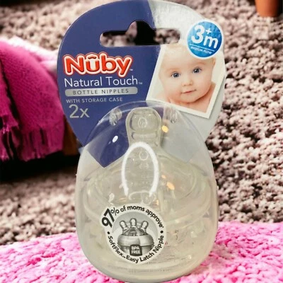 Biberón infantil Nuby Natural Touch 3+ meses pezón de silicona reduce los cólicos Foto 1 de 4