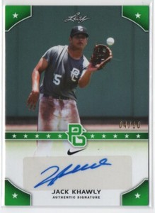 2015 Leaf Perfect Game National Showcase Green /10 Jack Khawly #PG-JK1 Auto