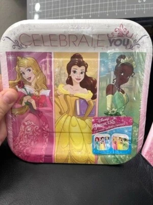 8 DISNEY PRINCESS Dream Big Birthday Party 7" DESSERT PLATES New!!! - Image 1 of 2