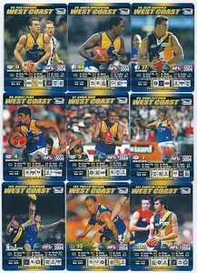 2004 Teamcoach How to Play WEST COAST Team Set (9 Cards) "" - Picture 1 of 1