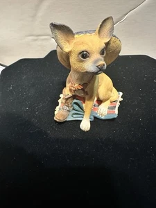 Vintage Chihuahua Mexican Dressed Dog Figurine w/ Hat and Boot - Picture 1 of 7