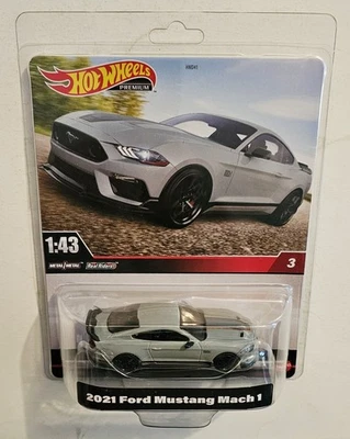 HOT WHEELS PREMIUM 2021 FORD MUSTANG MACH 1 METAL REAL RIDERS 1:43 SHIPS FAST  - Image 1 of 4