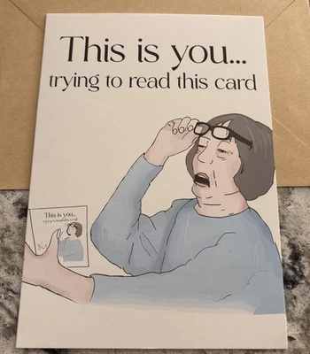 Birthday Funny Getting Old Mom Aunt Grandma 4.6x6.6” Blank Greeting Card - Image 1 of 4