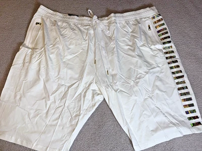 Vtg MAKOBI Fetti Fiend White Jersey Shorts Gold Foil Mens 6XB Urban Designer NEW - Image 1 of 4