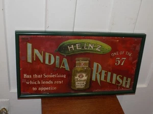 Vintage Heinz India Relish Cardboard Sign in Frame - Picture 1 of 8