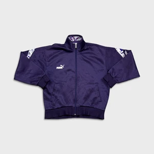Vintage Puma Track Jacket Mens Small Purple Hit Union Full Zip 90s Tracksuit Top - Picture 1 of 8