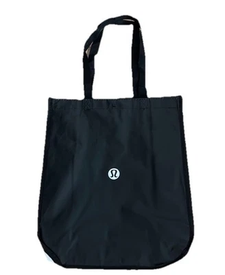 Lululemon Small Black Logo Reusable Shopping Bag New