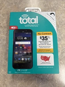 Total Wireless ZTE ZFIVE 2 LTE PREPAID PHONE BRAND NEW SEALED BOX - Picture 1 of 3