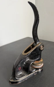 Vintage Antique Cast Iron Seal Press Stamp Embosser 8" Tall x 5" long - Picture 1 of 7