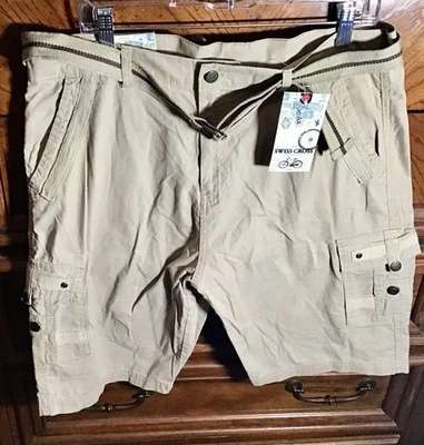 Mens NWT Swiss Cross Khaki Shorts Size 36W Foto 1 de 4