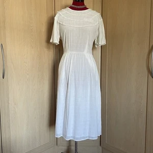 & Other Stories Off-White Cotton Midi Dress UK 10-12 EU 38, Lined, Pockets - Picture 1 of 9