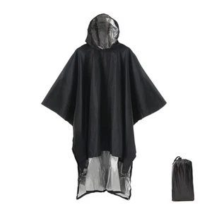 Waterproof Hooded Rain Poncho Lightweight Reusable Hiking Hooded Coat Jacket ... - Picture 1 of 6