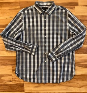 The Men's Store Bloomingdales 2XL Black Gray Plaid Long Sleeve Dress Shirt - Picture 1 of 4