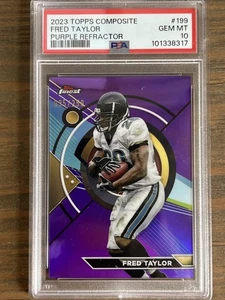 23 Topps Composite Topps Finest Fred Taylor #199 Purple Refrac /250 PSA 10 Pop 1 - Bild 1 von 3