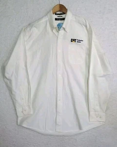 Devon & Jones CAT Production System L/S Pima Cotton Button Up Shirt White Sz XL  - Picture 1 of 10
