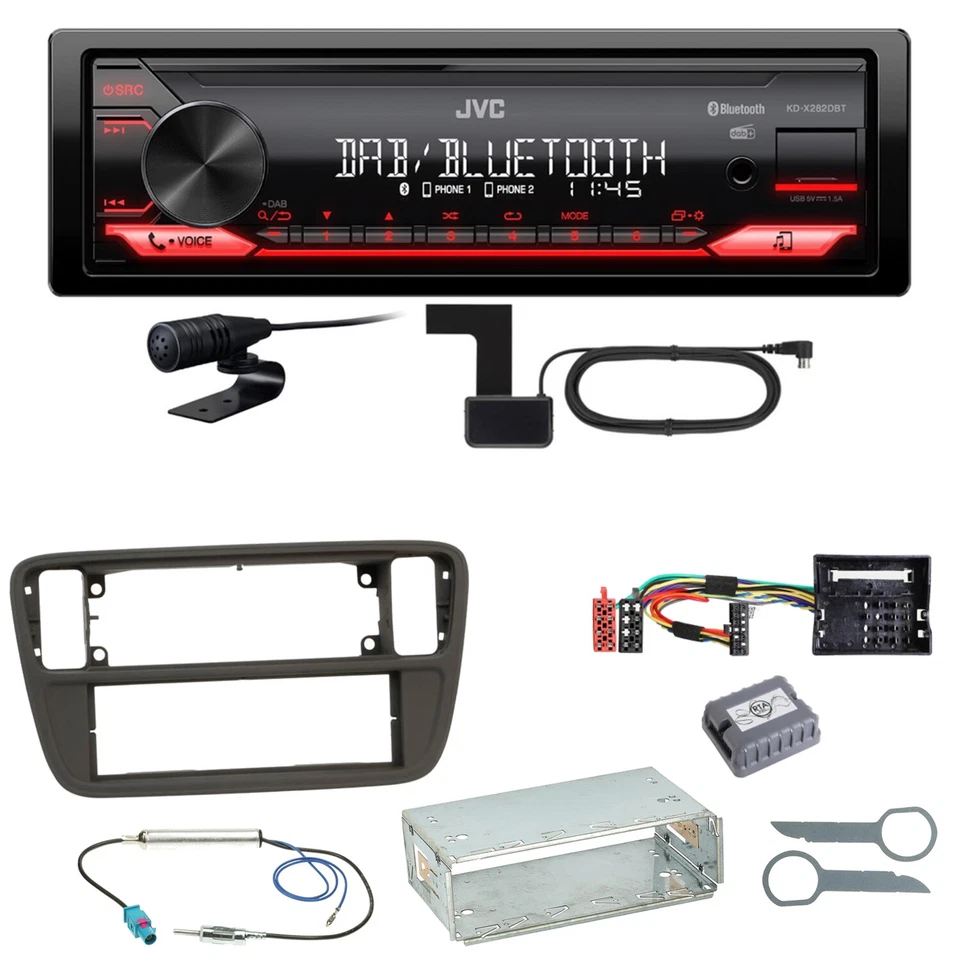 JVC KD-X282DBT Bluetooth DAB USB Einbauset für Up Seat Mii Skoda Citigo - Bild 1 von 1