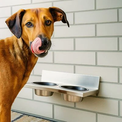 9x Edelstahl Doppelnapf 800ml Futterstation Hundefressnapf Futternapf Trinknapf - Bild 1 von 2