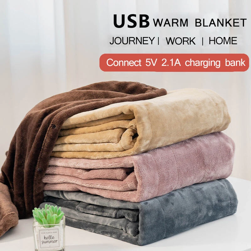 USB Electric Heated Shawl Throw Over Blanket Fleece Washable UK Warm Mattress - Image 1 of 4
