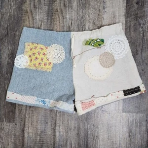 One of a kind Magnolia upcycled Shorts Vintage Linens Lace, Doilies, Quilt OS - Picture 1 of 9