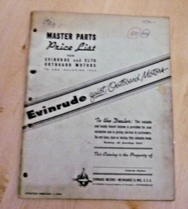 Envirude Outboard Motors Master Parts Price List Evinrude and Elto Motors 1956! - Bild 1 von 1