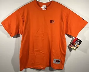 VTG 96 Wilson Sportswear Athletic wear Cotton Orange Men’s Embroidered T Shirt L - Picture 1 of 13