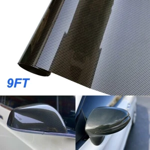 108"X60" Ultra Gloss PET Liner Black Carbon Fiber Wrap Vinyl Air Release 9X5FT - Bild 1 von 4
