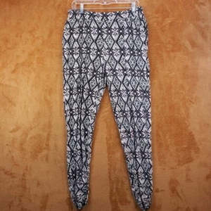 LILKA Womens Pants Medium Black Pull On Graphic Pockets Tapered Lightweight - Picture 1 of 11