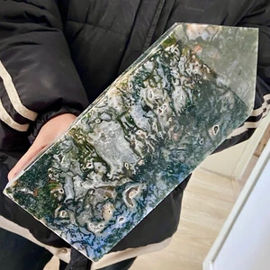 Pilar de cristal de ágata musgo hierba de agua natural de 5,46 lb cristal Reiki - Imagen 1 de 13