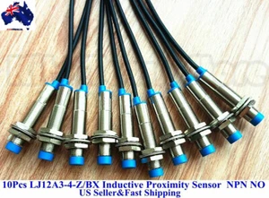 10Pcs LJ12A3-4-Z/BX NPN Nomal Open Inductive Proximity Sensor Switch DC6V-36V - Picture 1 of 5