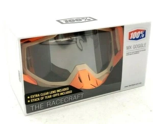 100% RaceCraft Goggles Sahara Orange Tan Mirror Silver Lens MTB MX - Picture 1 of 12