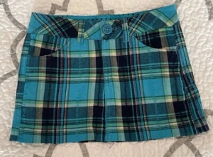 Limited Too Y2K Blue Plaid Skirt (w/ Shorts Underneath) Girls Size 6 - Picture 1 of 7
