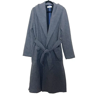 Abrigo Bailey 44 Gris Asher Talla Mediana Frente Abierto Cinturón Silencioso Lujo Dinero Antiguo Foto 1 de 4