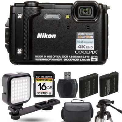 Nikon COOLPIX W300 Camera (Black) + Extra Battery +LED - 16GB Kit - Image 1 of 4