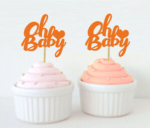 Darling Souvenir, Oh Baby Cupcake Toppers, Baby Shower Party Dessert-Ol5