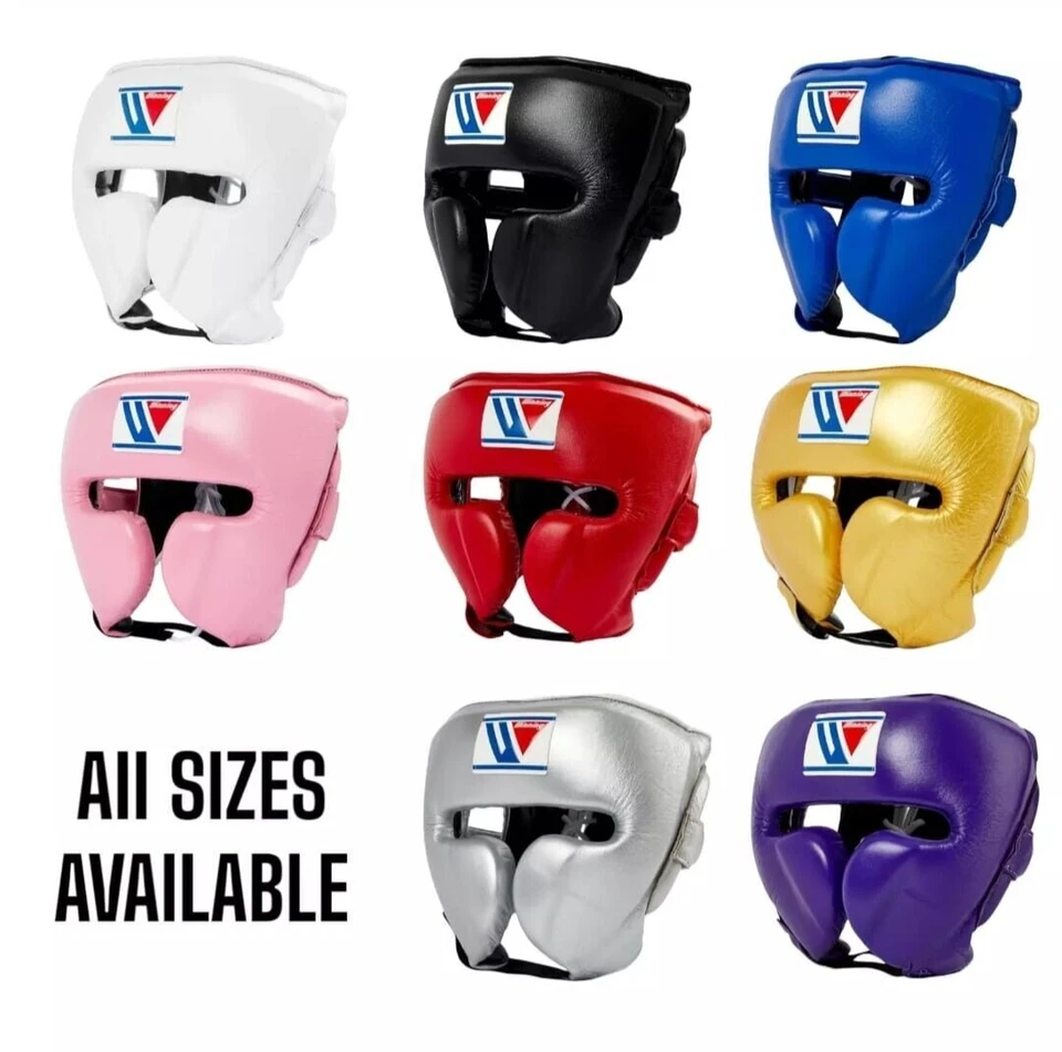 Winning boxing Head Guard FG-2900 all colors and Sizes Original Leather