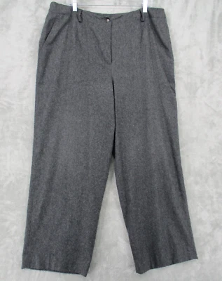 Ralph Lauren Pants Womens 16W Wool Blend Wide Leg Career Minimalist Pockets Gray - Image 1 of 4
