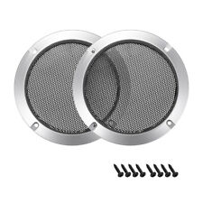 2pcs 3" Speaker Grill Mesh Decorative Circle Woofer Guard Protector Cover Silver