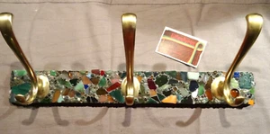 Garderobe 3 Haken Upcycling bunt Mosaik Glas Unikat handmade - Bild 1 von 7