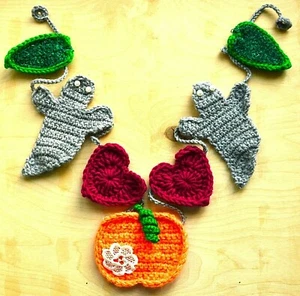 Halloween crochet bunting Halloween handmade garland Pumpkin Ghost Spider decor - Picture 1 of 12