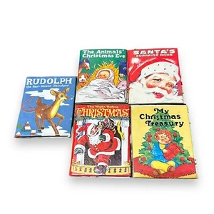 Libro miniatura de colección adorno de Navidad Rodolph reno nariz roja muñeco de nieve escarchado - Imagen 1 de 12
