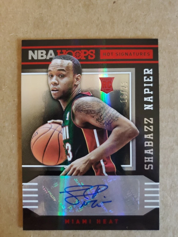 2014-15 NBA Hoops Hot Signatures Shabazz Napier Red Auto /25 Uconn Connecticut  - Image 1 of 2