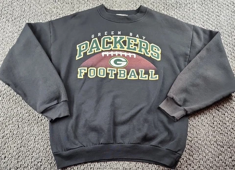 Vintage Green Bay Packers Sweater Mens XL Extra Large Football Black Cover