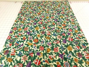 Joan Messmore Christmas Ornaments Fabric Approx. 1 yard x 44. Cranston. N24-1162 - Picture 1 of 5