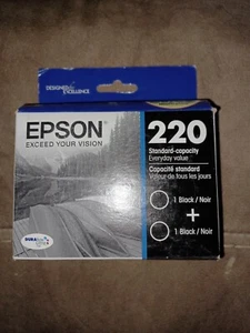 Epson 220 Standard Capacity Black Ink - 2 Cartridges - Exp 2/19 - Picture 1 of 3