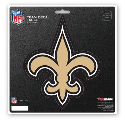 Fanmats NFL New Orleans Saints Decal Large 8"X8" Auto RV Boat Cooler Luggage - Image 1 of 2