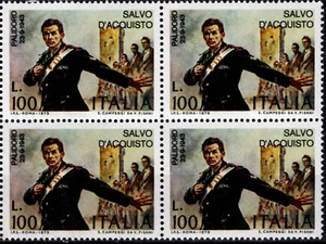 REPUBBLICA 1975 - Celebrativo di Salvo d'Acquisto QUARTINA (MNH**) - Picture 1 of 1