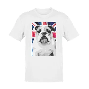 British bulldog T-Shirt Dog Union Jack Flag England Crown Cool Gift Tee Animal - Picture 1 of 1
