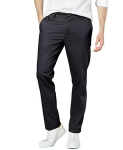 Dockers Mens Signature Khaki Lux Stretch Cotton Slim Fit Pants Navy W34 L32 141 - Picture 1 of 5